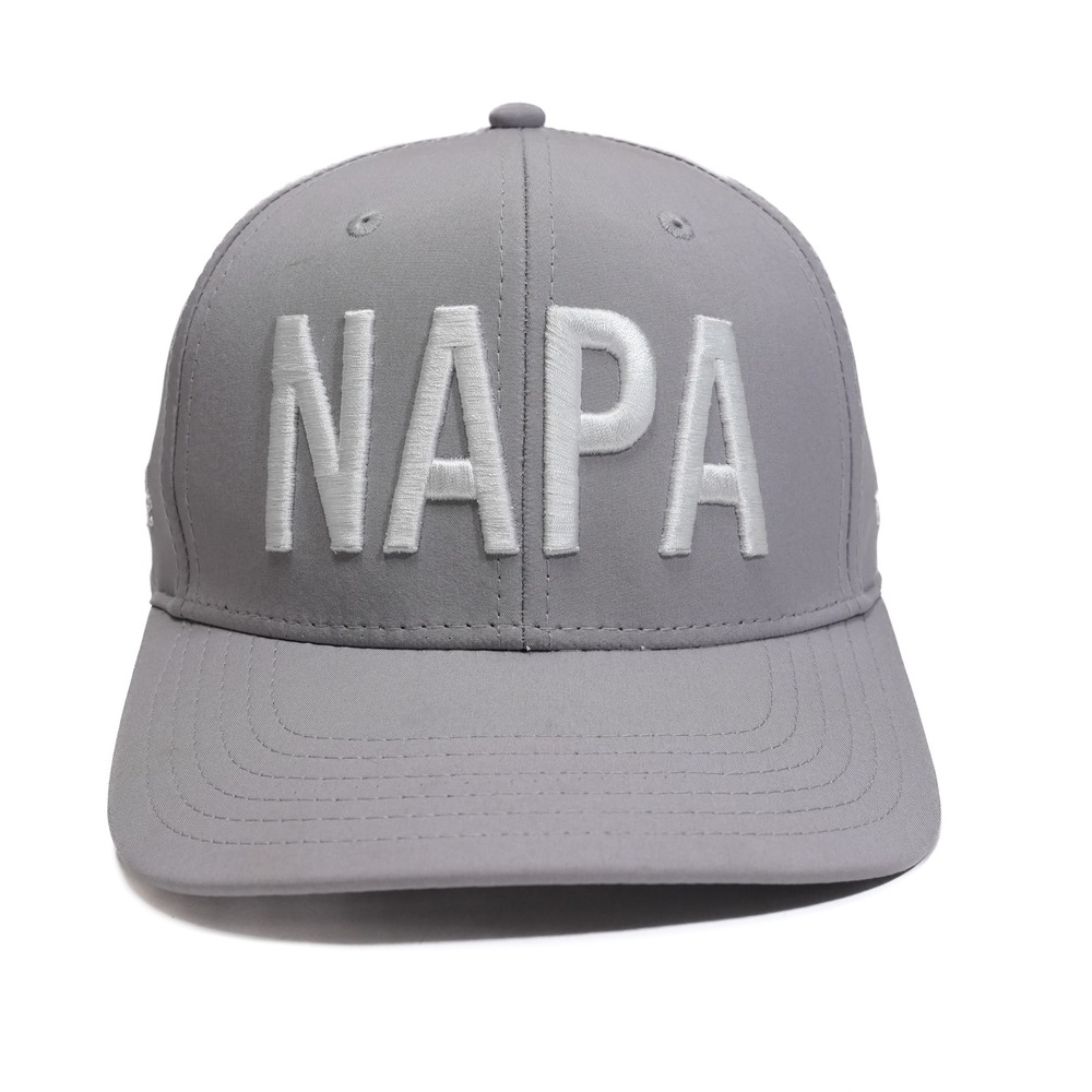 Pukka Snapback Hat Gray Napa Logo Adjustable Corporate Golf Tech Cap